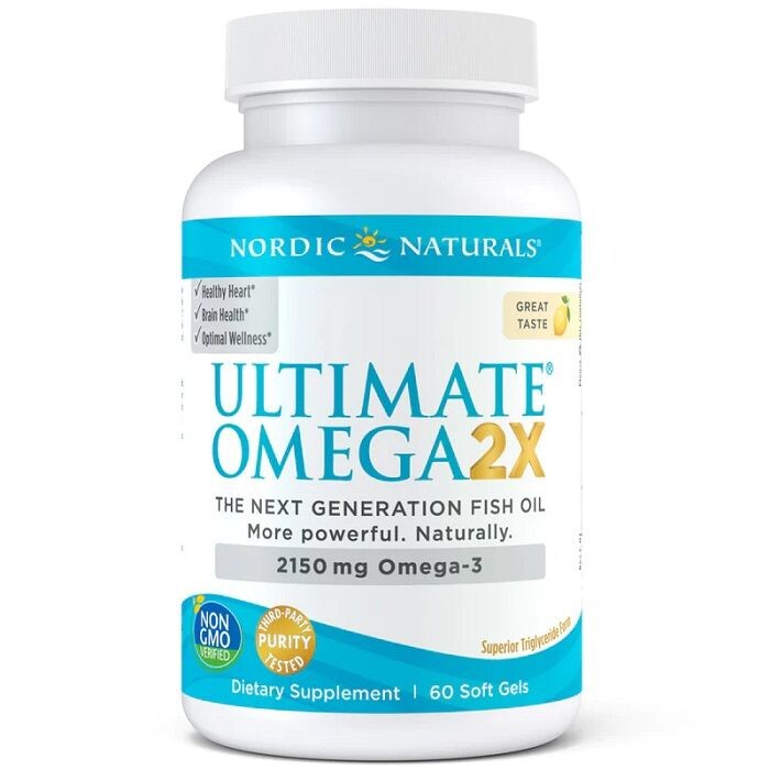 Препарат с омега3 кислотами Nordic Naturals Ultimate Omega 2X 2150 mg Lemon, 60 шт
Препарат с омега3 кислотами Nordic Naturals Ultimate Omega 2X 2150 mg Lemon, 60 шт