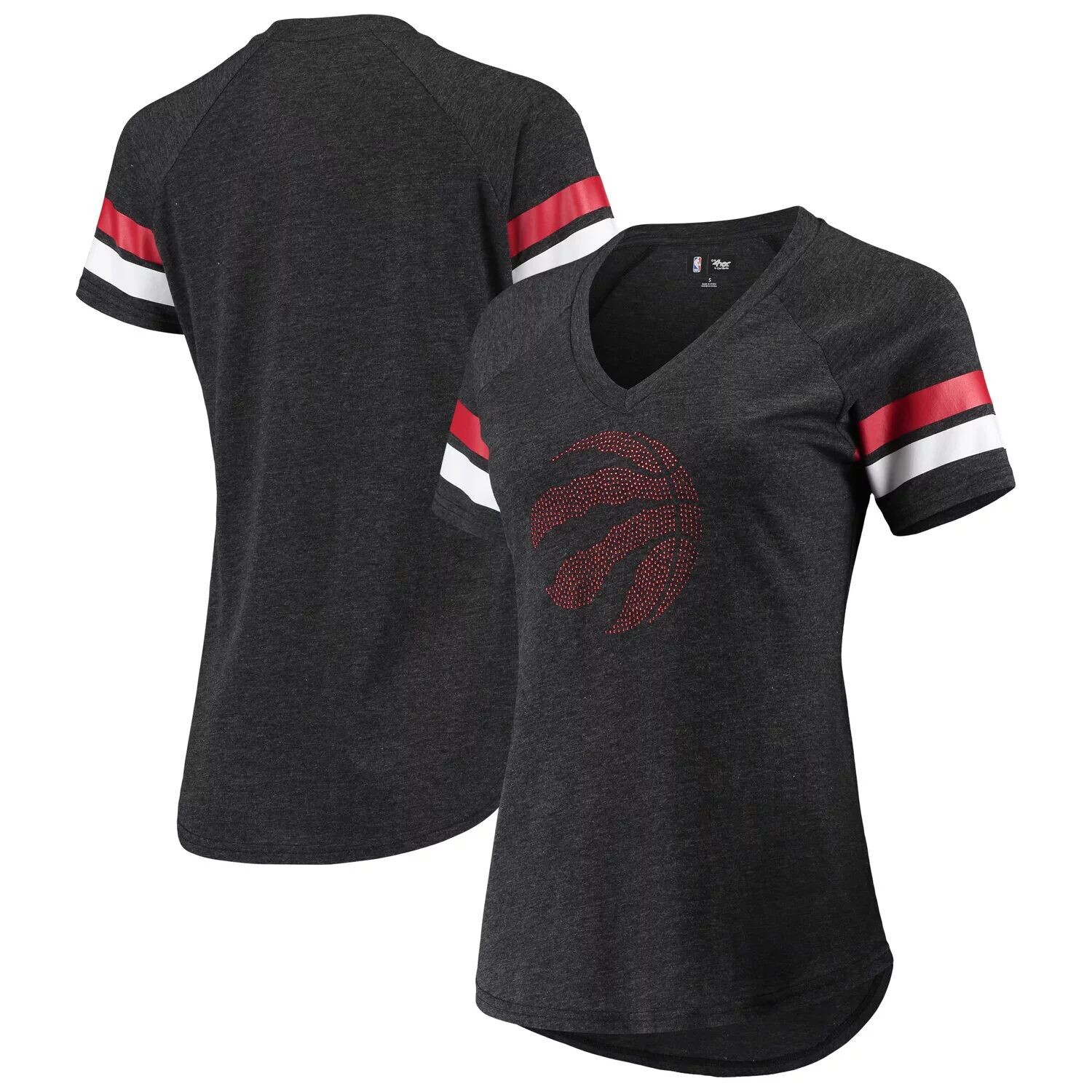 Женская футболка G-III 4Her by Carl Banks Black Toronto Raptors с тройными двойными стразами Tri-Blend и V-образным вырезом G-III
Женская футболка G-III 4Her by Carl Banks Black Toronto Raptors с тройными двойными стразами Tri-Blend и V-образным вырезом G-III