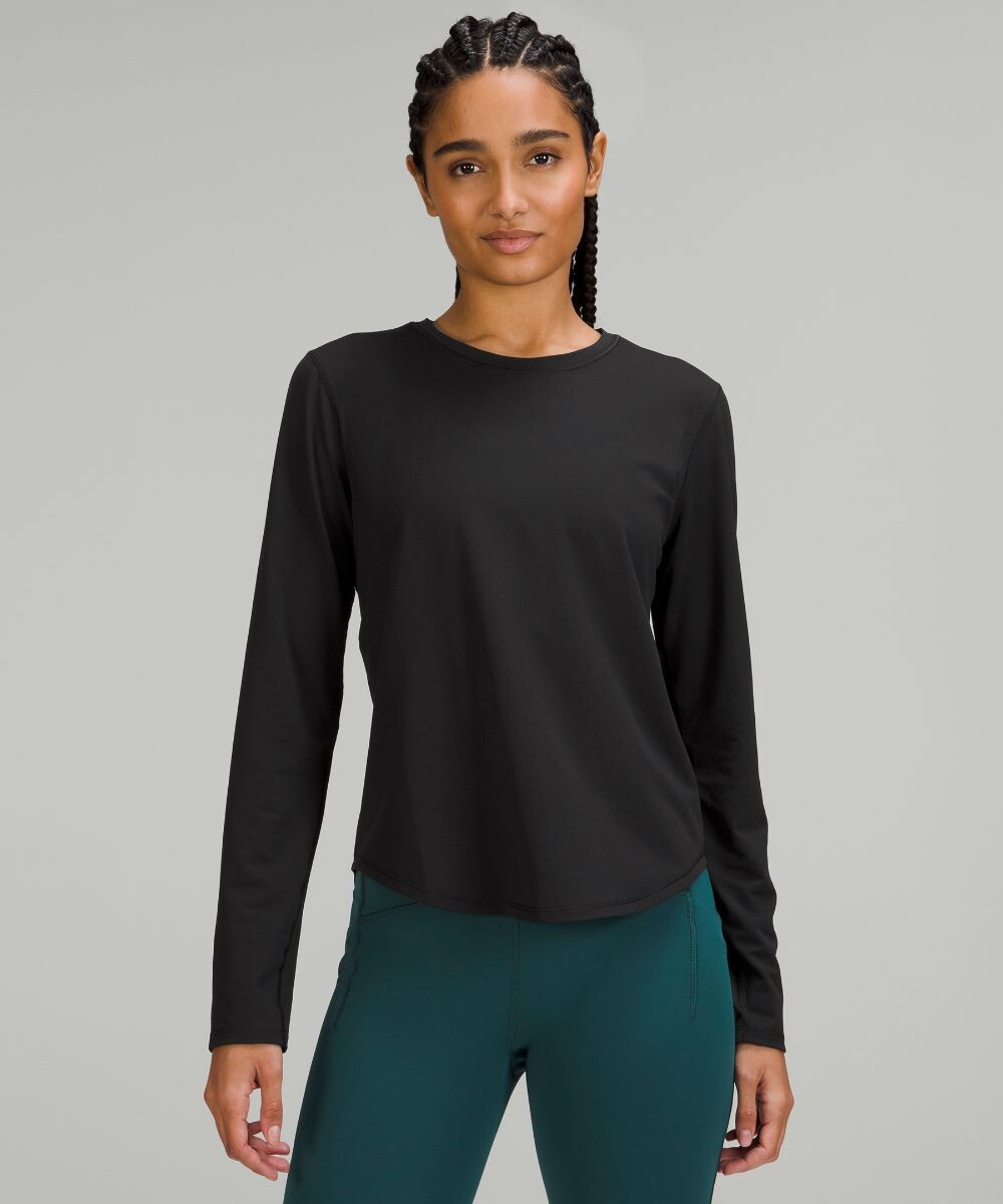 Рубашка с длинными рукавами для бега и тренировок с высоким воротником Lululemon, черный
Рубашка с длинными рукавами для бега и тренировок с высоким воротником Lululemon, черный