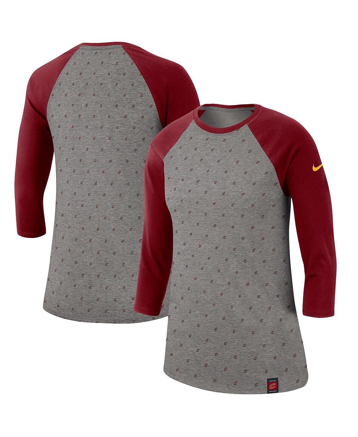 Женская серая футболка Performance Cleveland Cavaliers с принтом реглан и рукавами 3/4 Nike, серый
Женская серая футболка Performance Cleveland Cavaliers с принтом реглан и рукавами 3/4 Nike, серый