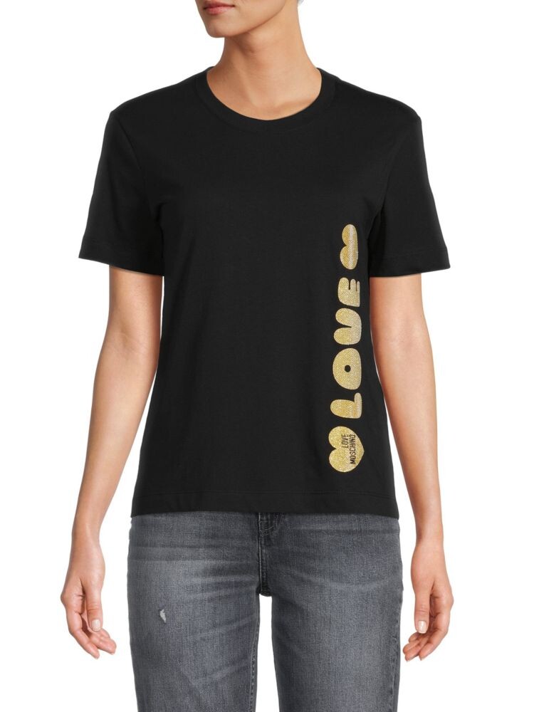 Футболка с блестящим логотипом и графическим рисунком Love Moschino, черный
Футболка с блестящим логотипом и графическим рисунком Love Moschino, черный