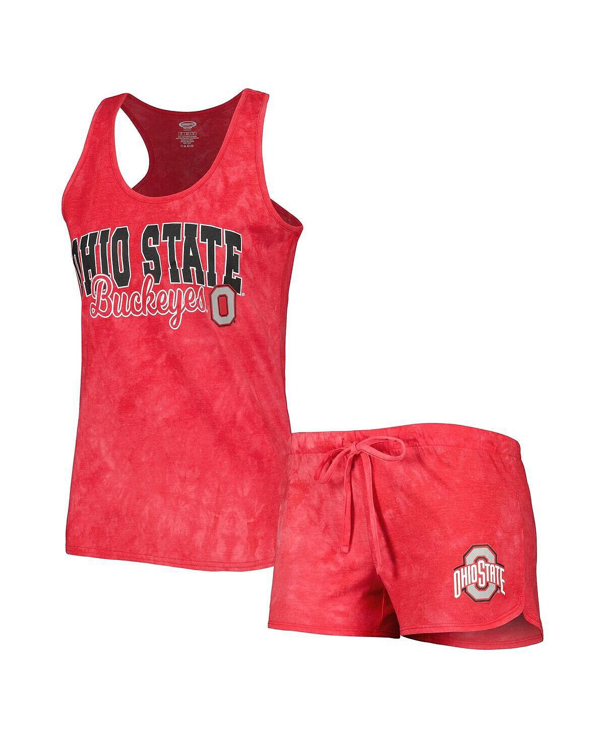 Женский комплект для сна с майкой и шортами Scarlet Ohio State Buckeyes Billboard Tie Dye Concepts Sport
Женский комплект для сна с майкой и шортами Scarlet Ohio State Buckeyes Billboard Tie Dye Concepts Sport