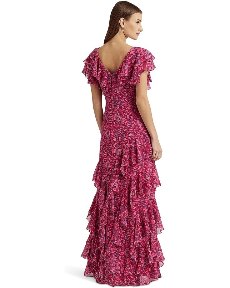 Платье LAUREN Ralph Lauren Geo-Print Ruffle-Trim Georgette Gown, цвет Fuchsia Multi
Платье LAUREN Ralph Lauren Geo-Print Ruffle-Trim Georgette Gown, цвет Fuchsia Multi