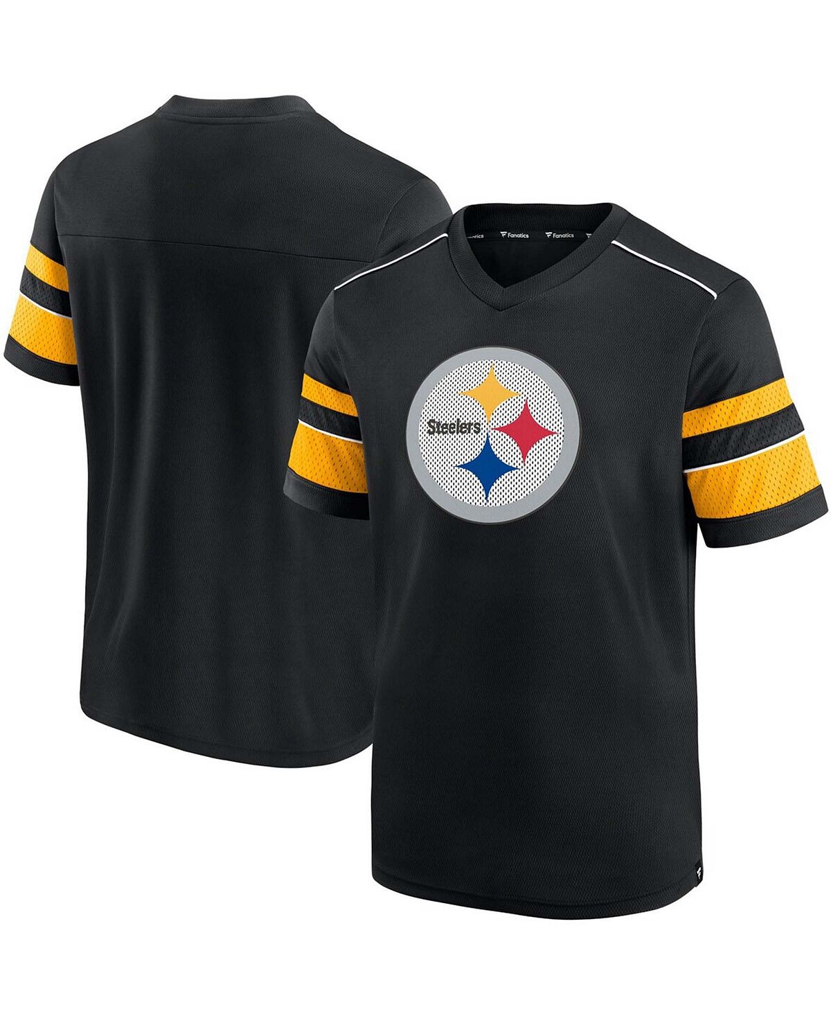 Мужская черная футболка Pittsburgh Steelers с фактурным узором и v-образным вырезом Fanatics, Черный
Мужская черная футболка Pittsburgh Steelers с фактурным узором и v-образным вырезом Fanatics, Черный