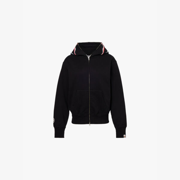 Толстовка с капюшоном из хлопкового джерси с фирменной аппликацией Bape shark A Bathing Ape, черный
Толстовка с капюшоном из хлопкового джерси с фирменной аппликацией Bape shark A Bathing Ape, черный