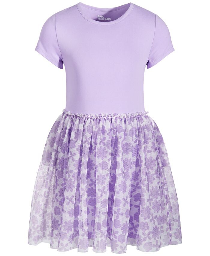 Тюлевое платье Happy Flower с короткими рукавами для маленьких девочек Epic Threads, фиолетовый
Тюлевое платье Happy Flower с короткими рукавами для маленьких девочек Epic Threads, фиолетовый