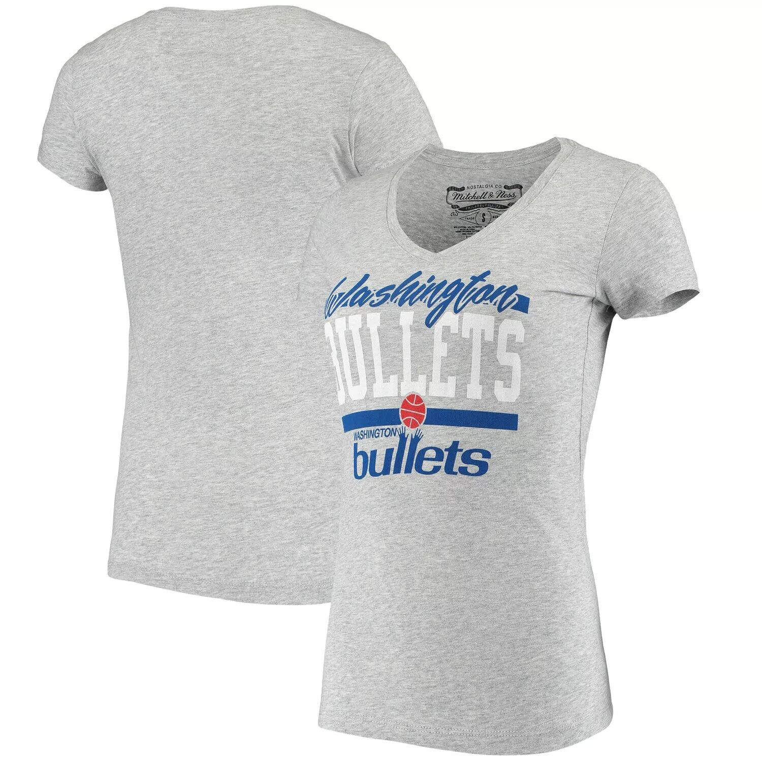 Женская межсезонная футболка с v-образным вырезом Mitchell & Ness Heathered Washington Bullets
Женская межсезонная футболка с v-образным вырезом Mitchell & Ness Heathered Washington Bullets
