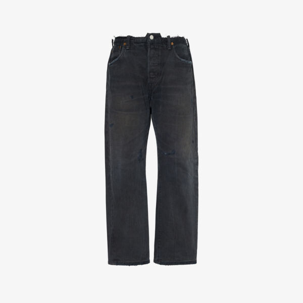 Джинсы прямого кроя средней посадки из переработанного денима Jean Vintage, черный
Джинсы прямого кроя средней посадки из переработанного денима Jean Vintage, черный