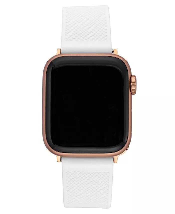Женский белый текстурированный силиконовый ремешок, совместимый с Apple Watch диаметром 38/40/41 мм Anne Klein, белый 
Женский белый текстурированный силиконовый ремешок, совместимый с Apple Watch диаметром 38/40/41 мм Anne Klein, белый