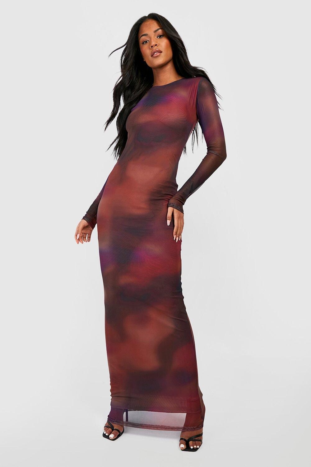 Сетчатое платье макси с длинными рукавами Tall Tie Dye boohoo, мультиколор
Сетчатое платье макси с длинными рукавами Tall Tie Dye boohoo, мультиколор