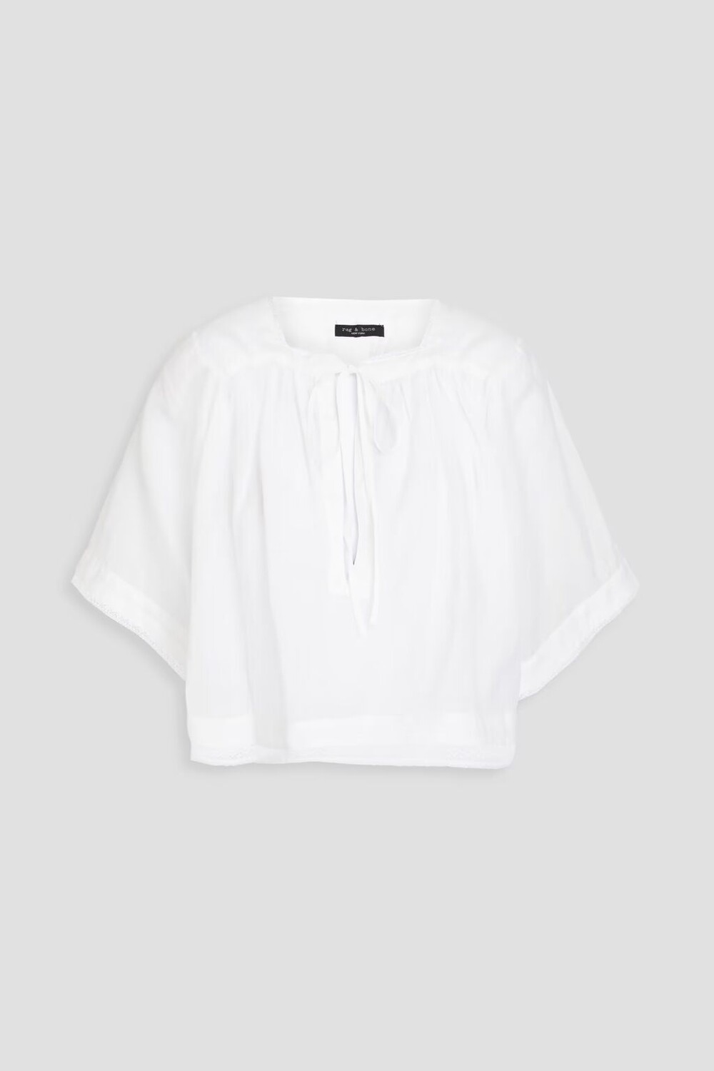 Гипюровый топ Charlotte со сборками из рами и кружевной отделкой Rag & Bone, белый
Гипюровый топ Charlotte со сборками из рами и кружевной отделкой Rag & Bone, белый