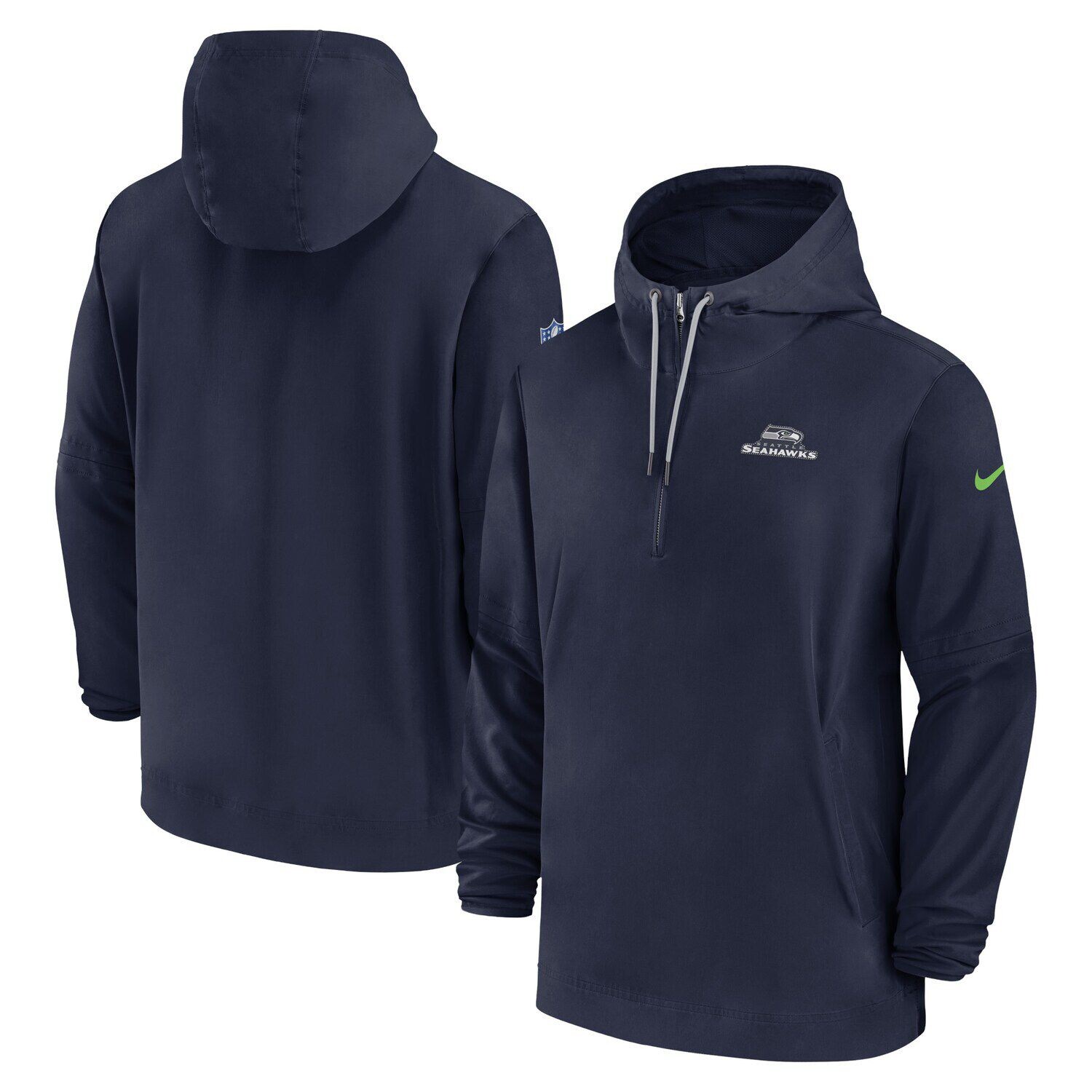 Мужская темно-синяя толстовка с капюшоном на молнии с боковой линией Seattle Seahawks Nike, Синий
Мужская темно-синяя толстовка с капюшоном на молнии с боковой линией Seattle Seahawks Nike, Синий