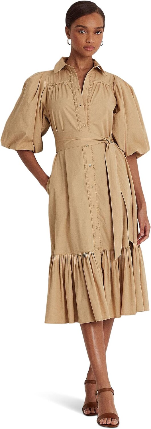 Платье-рубашка из ткани с поясом и объемными рукавами LAUREN Ralph Lauren, цвет Birch Tan
Платье-рубашка из ткани с поясом и объемными рукавами LAUREN Ralph Lauren, цвет Birch Tan