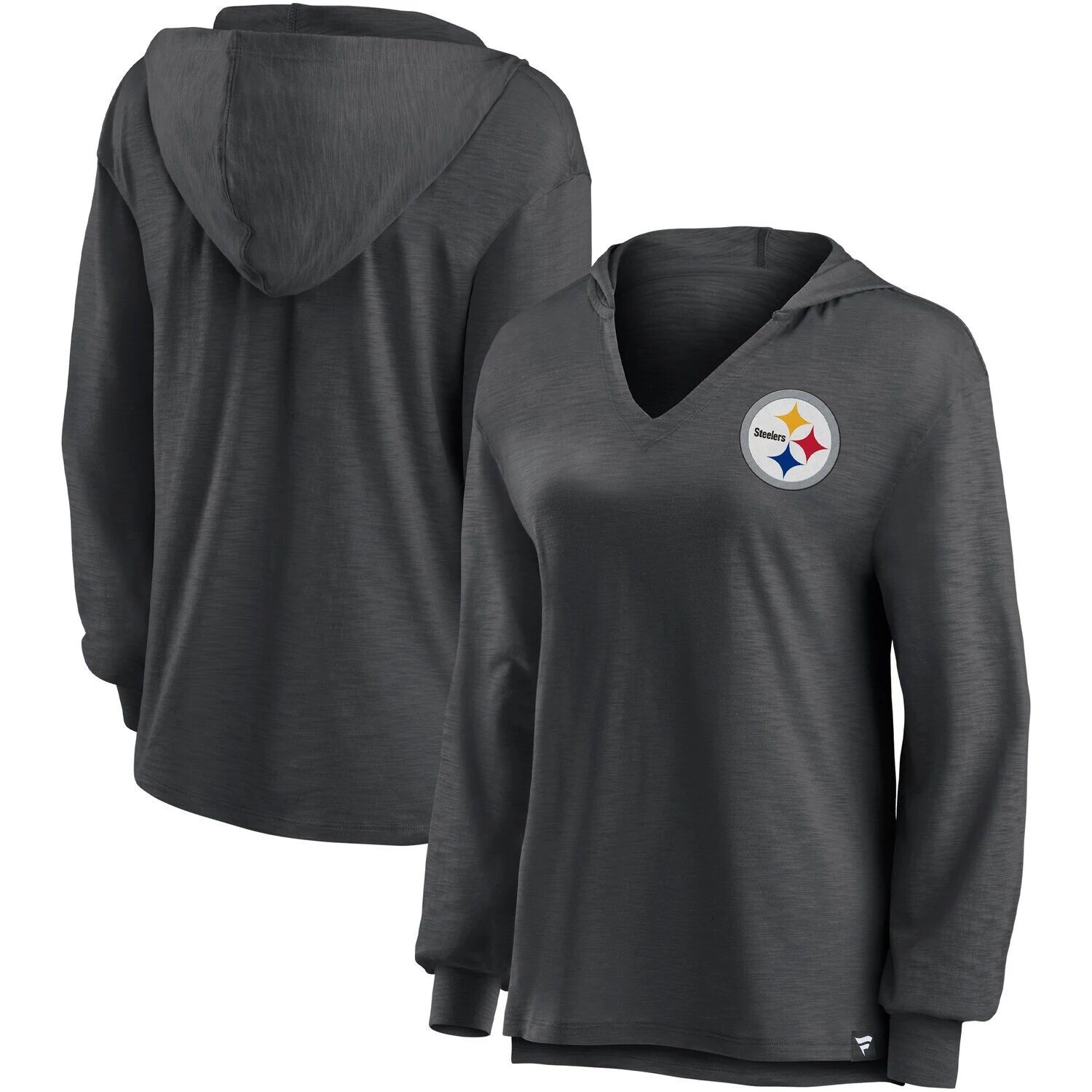 Женский черный пуловер с капюшоном и v-образным вырезом с логотипом Fanatics Pittsburgh Steelers Fanatics
Женский черный пуловер с капюшоном и v-образным вырезом с логотипом Fanatics Pittsburgh Steelers Fanatics