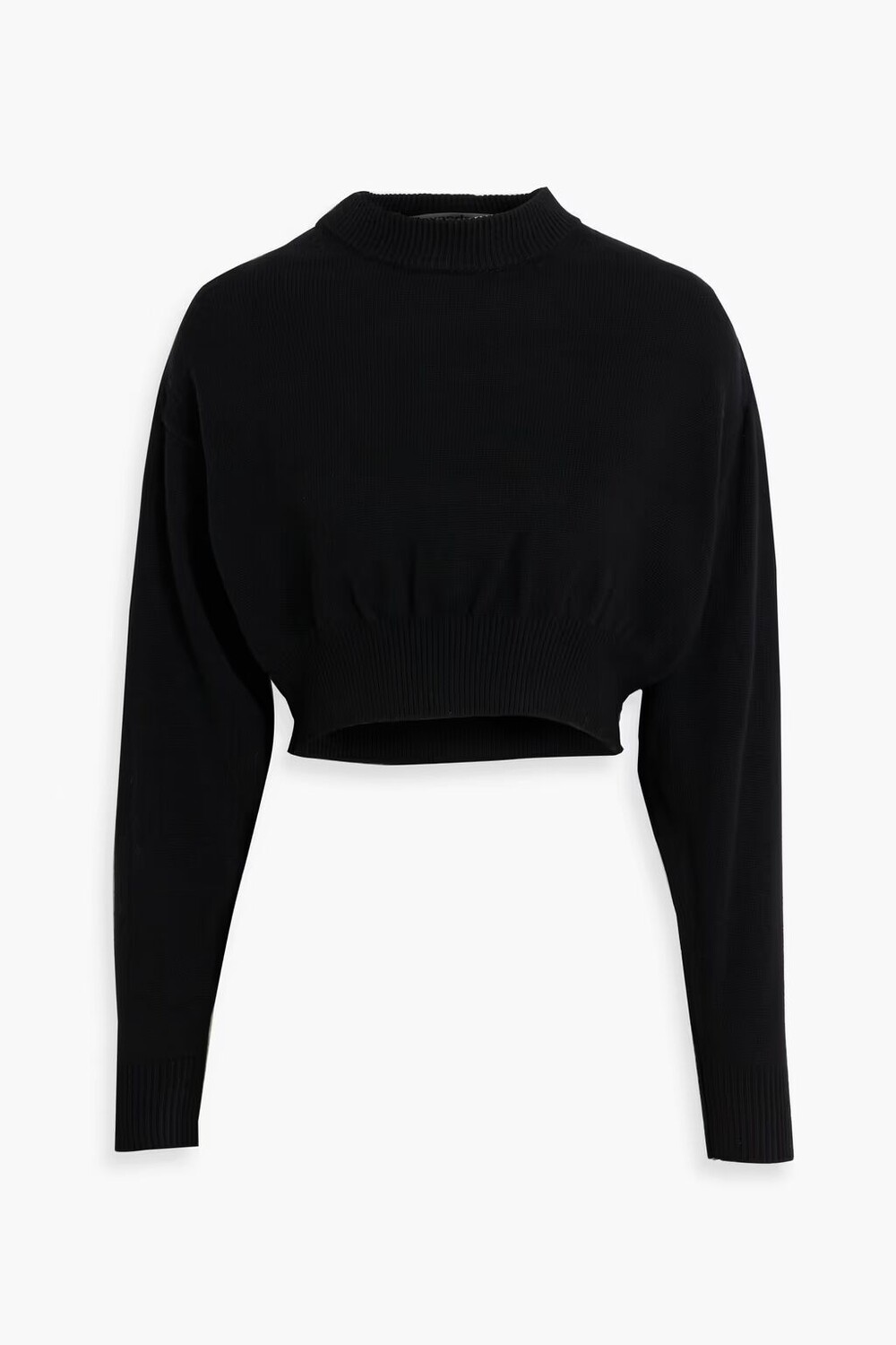 Укороченный вязаный свитер с драпировкой и тюлевыми вставками Alexander Wang, черный
Укороченный вязаный свитер с драпировкой и тюлевыми вставками Alexander Wang, черный