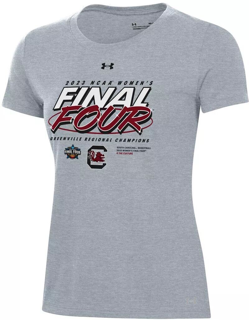 Женская футболка Under Armour, серая женская футболка South Carolina Gamecocks 2023 по баскетболу с региональными чемпионами Финал четырех в раздевалке
Женская футболка Under Armour, серая женская футболка South Carolina Gamecocks 2023 по баскетболу с региональными чемпионами Финал четырех в раздевалке