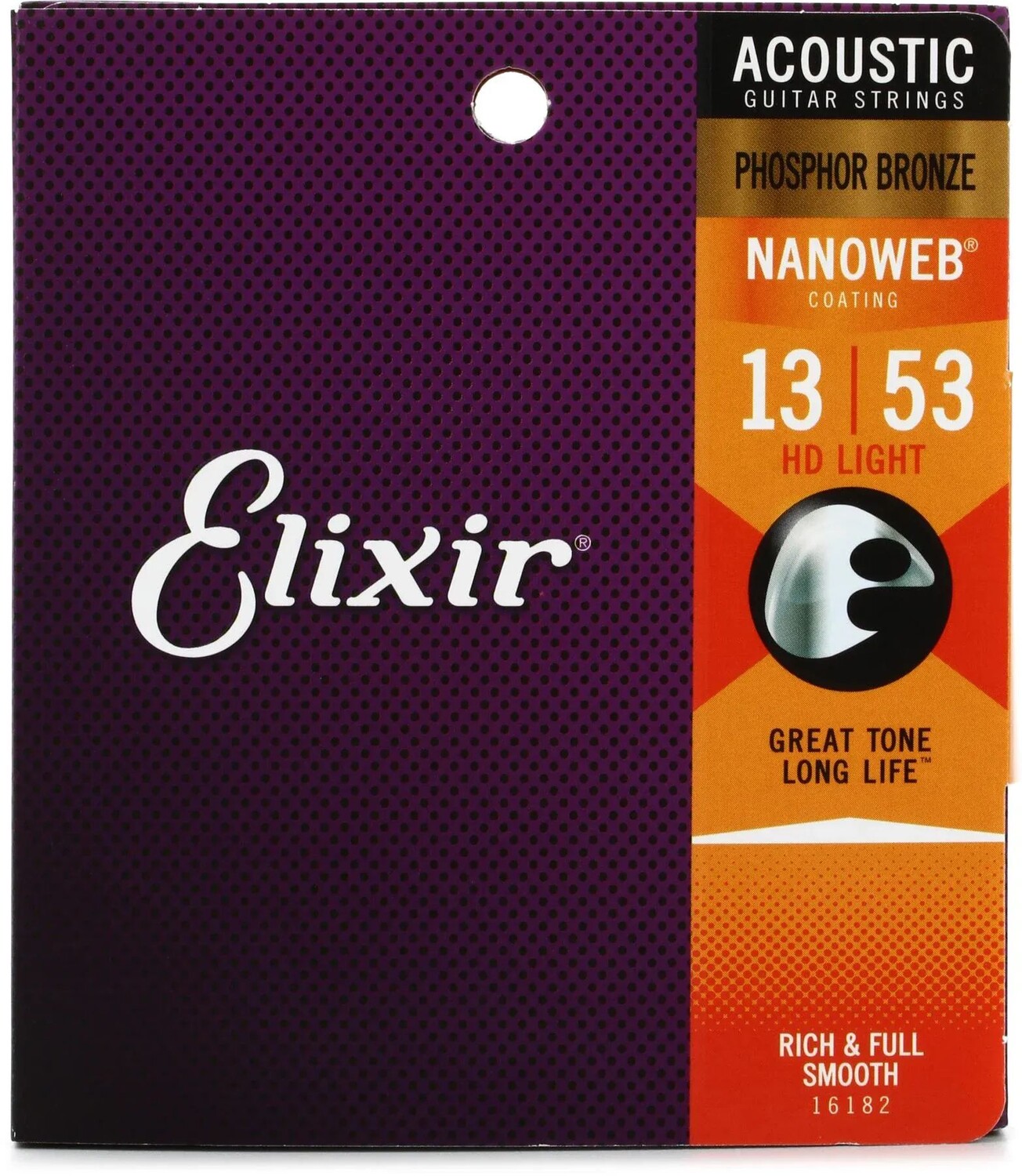 Elixir Strings 16182 Nanoweb Струны для акустической гитары из фосфорной бронзы — .013-.053 HD Light
Elixir Strings 16182 Nanoweb Струны для акустической гитары из фосфорной бронзы — .013-.053 HD Light