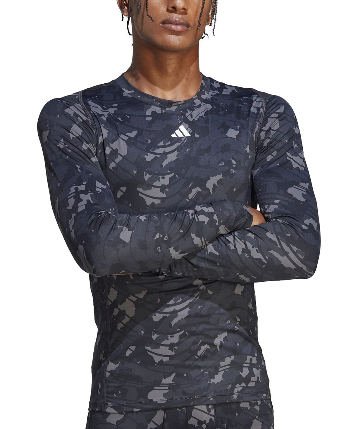 Камуфляжная тренировочная футболка Slim Fit с круглым вырезом и длинными рукавами adidas
Камуфляжная тренировочная футболка Slim Fit с круглым вырезом и длинными рукавами adidas