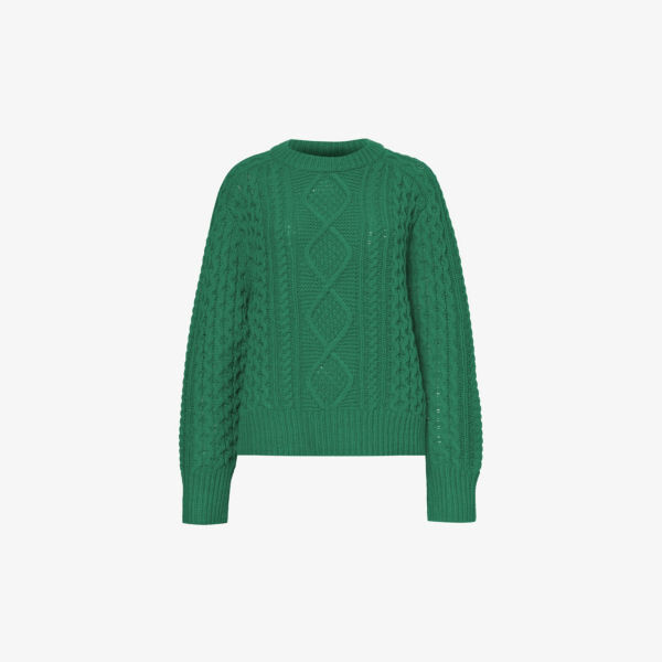 Трикотажный джемпер Anna из смесовой шерсти и кашемира с начесом 360 Cashmere, цвет jungle 
Трикотажный джемпер Anna из смесовой шерсти и кашемира с начесом 360 Cashmere, цвет jungle