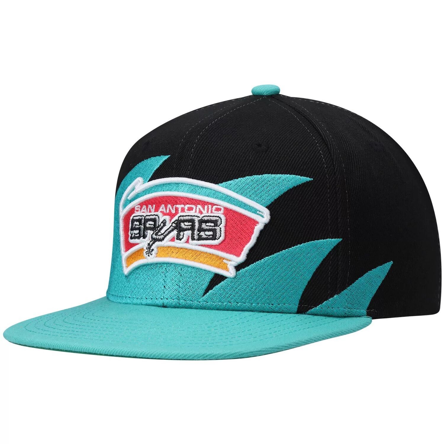 Мужская кепка Mitchell & Ness черного/бирюзового цвета San Antonio Spurs Hardwood Classics Sharktooth Snapback Hat
Мужская кепка Mitchell & Ness черного/бирюзового цвета San Antonio Spurs Hardwood Classics Sharktooth Snapback Hat