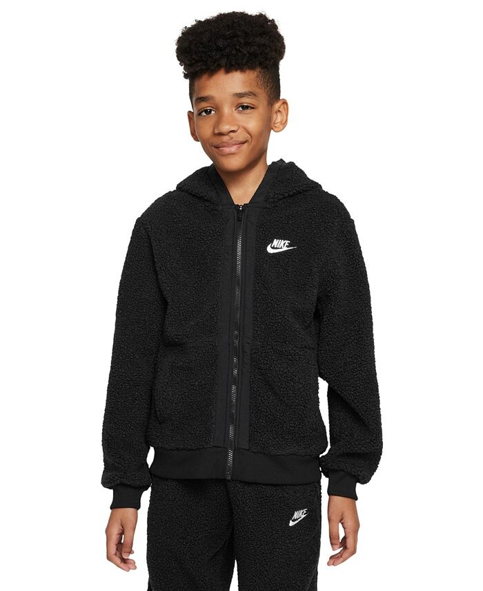 Флисовая толстовка с молнией во всю длину для Big Kids Sportswear Club Nike, черный
Флисовая толстовка с молнией во всю длину для Big Kids Sportswear Club Nike, черный
