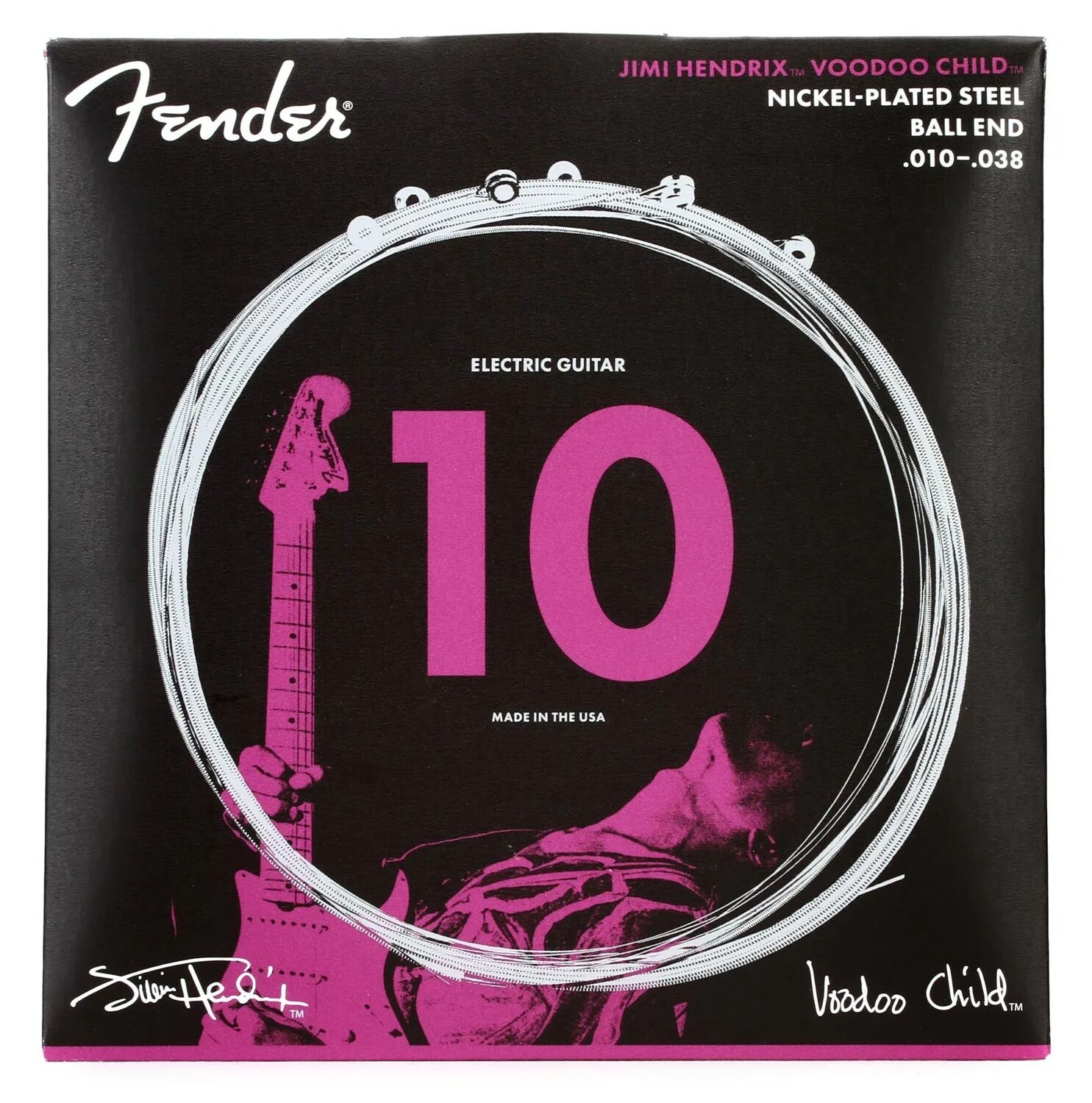 Струны для электрогитары Fender Hendrix Voodoo Child с шаровым наконечником, никелированная сталь - .010-.038
Струны для электрогитары Fender Hendrix Voodoo Child с шаровым наконечником, никелированная сталь - .010-.038