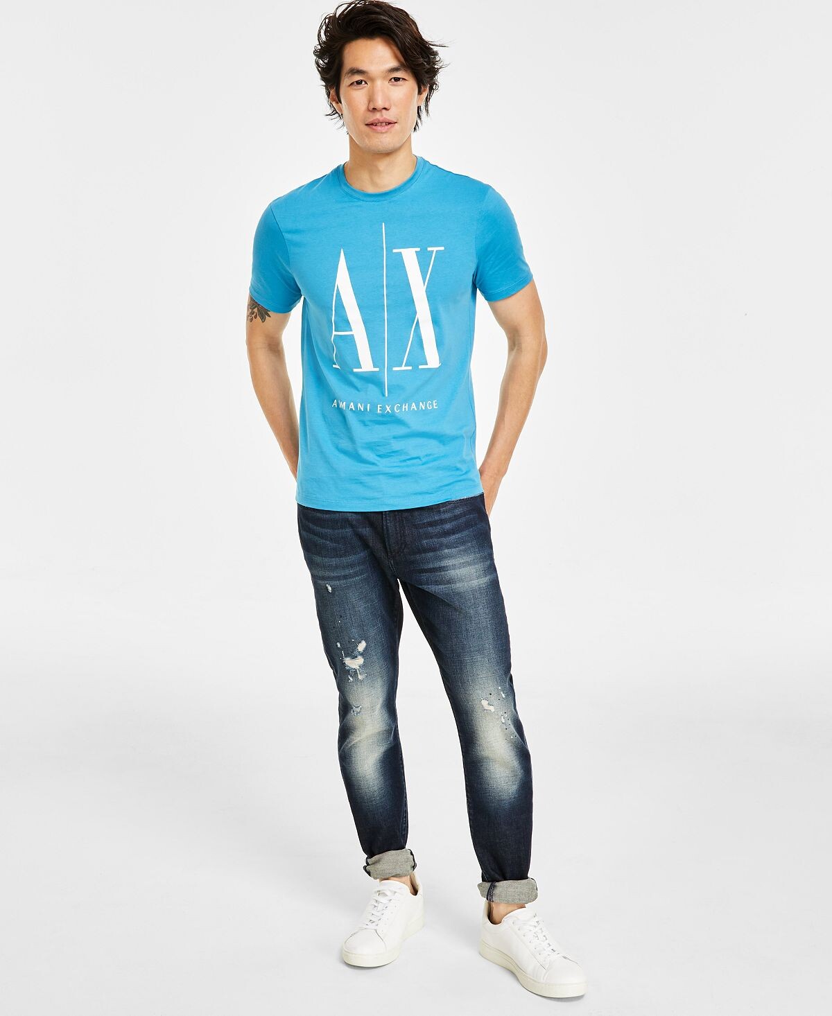 Мужская футболка с круглым вырезом и логотипом Navagio Bay с короткими рукавами Armani Exchange
Мужская футболка с круглым вырезом и логотипом Navagio Bay с короткими рукавами Armani Exchange