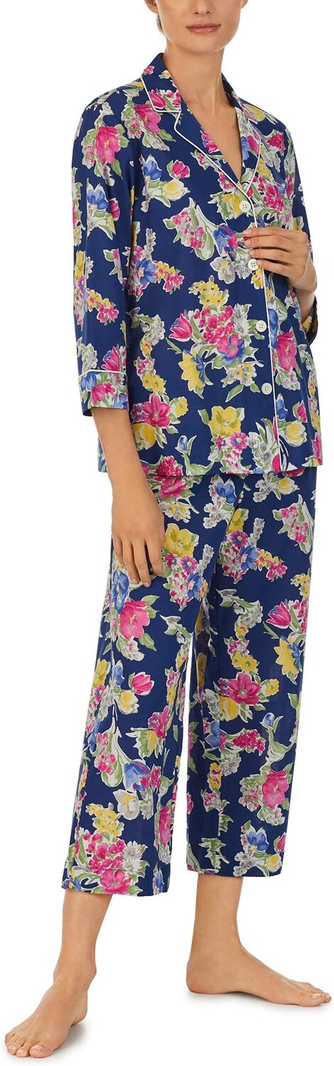 Пижамный комплект капри с рукавом 3/4 и вырезом на воротнике LAUREN Ralph Lauren, цвет Navy Print
Пижамный комплект капри с рукавом 3/4 и вырезом на воротнике LAUREN Ralph Lauren, цвет Navy Print