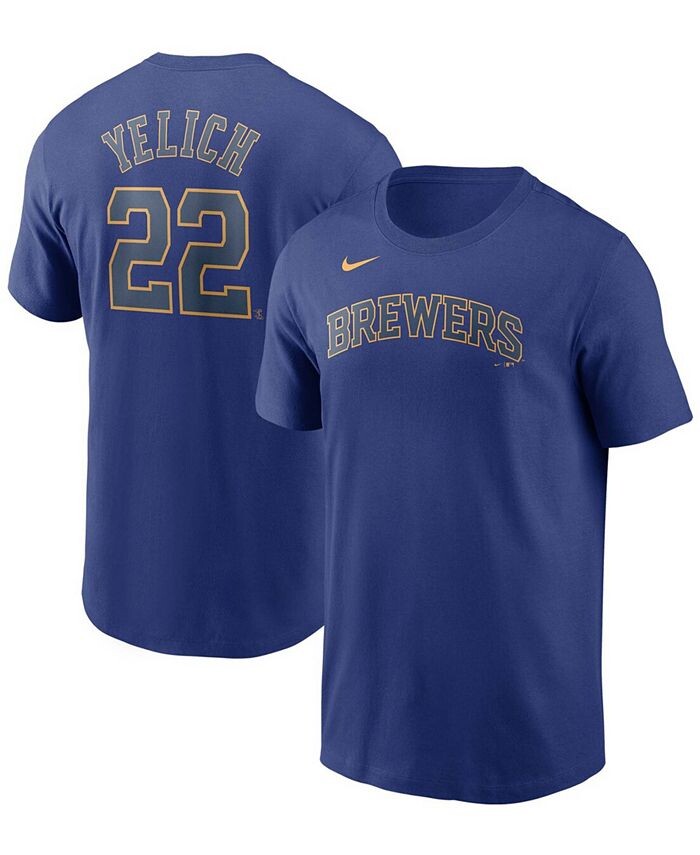 Мужская футболка Christian Yelich Royal Milwaukee Brewers с именем и номером Nike, синий
Мужская футболка Christian Yelich Royal Milwaukee Brewers с именем и номером Nike, синий