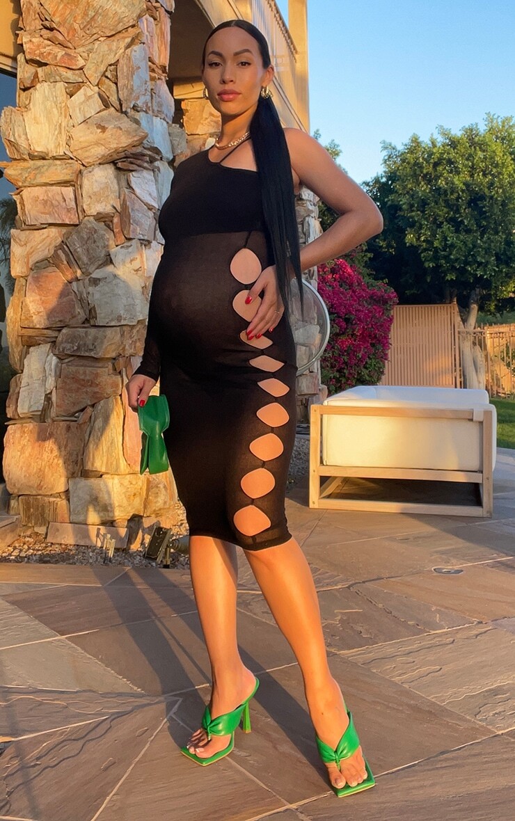 PrettyLittleThing Черное прозрачное трикотажное платье миди на одно плечо для беременных
PrettyLittleThing Черное прозрачное трикотажное платье миди на одно плечо для беременных