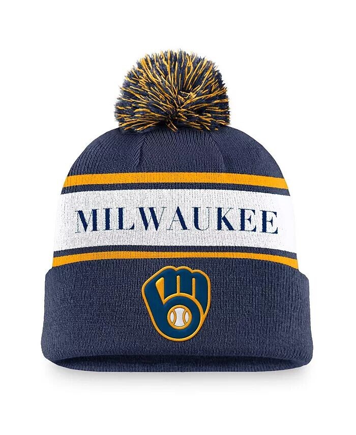 Мужская темно-синяя вязаная шапка с манжетами и помпоном в полоску Milwaukee Brewers Team Nike, синий
Мужская темно-синяя вязаная шапка с манжетами и помпоном в полоску Milwaukee Brewers Team Nike, синий