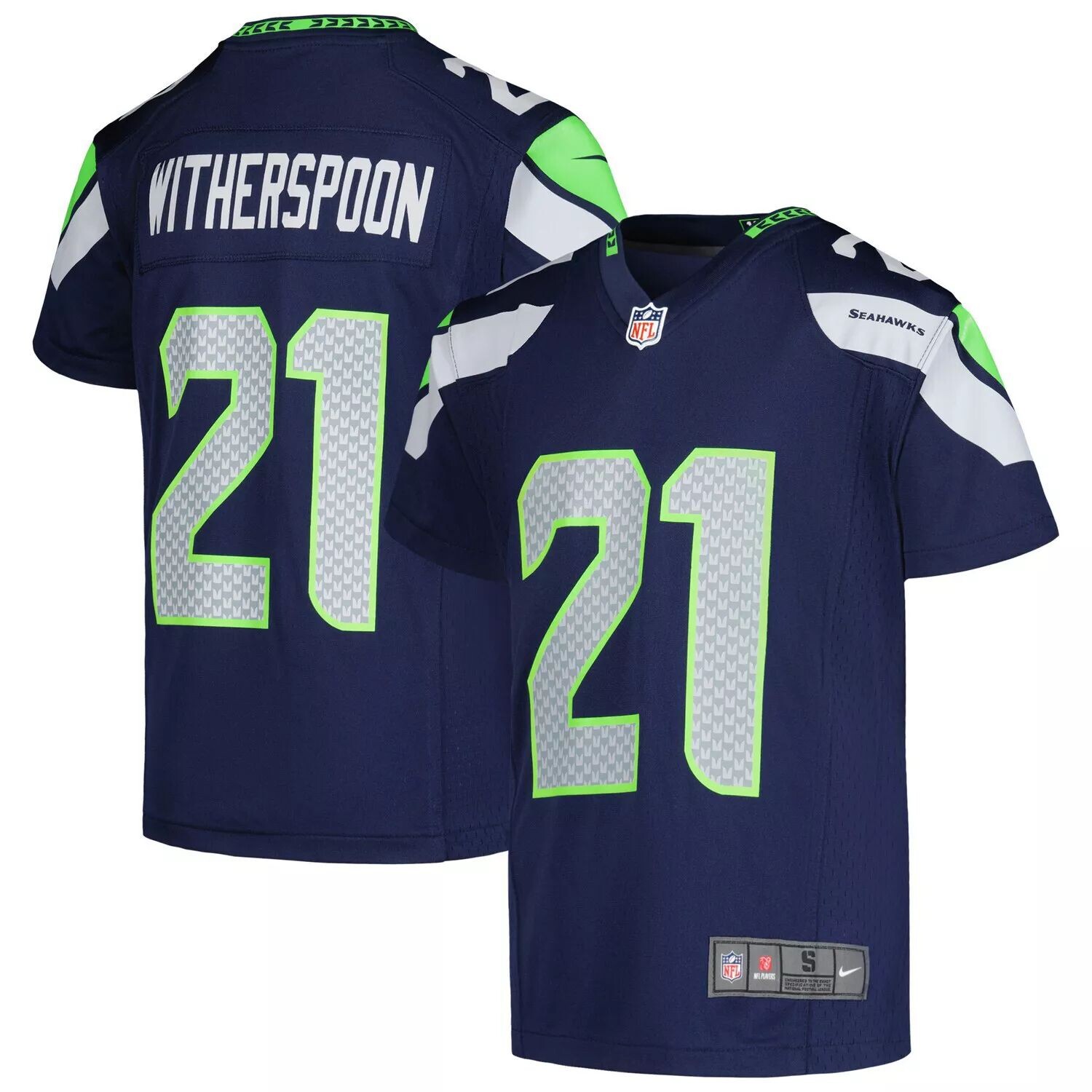 Молодежная игровая майка Nike Devon Witherspoon College Navy Seattle Seahawks Nike
Молодежная игровая майка Nike Devon Witherspoon College Navy Seattle Seahawks Nike