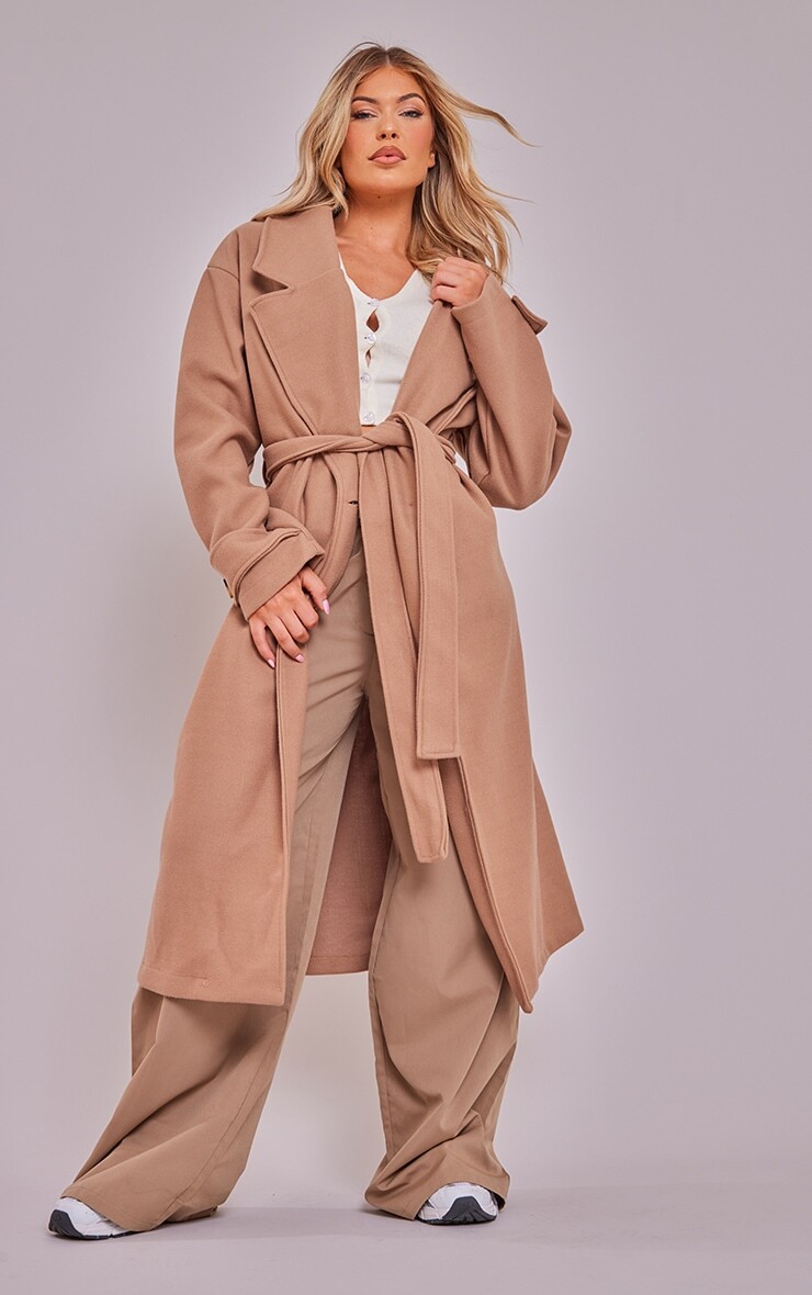PrettyLittleThing Шерстяное пальто светло-коричневого цвета с поясом, Коричневый
PrettyLittleThing Шерстяное пальто светло-коричневого цвета с поясом, Коричневый