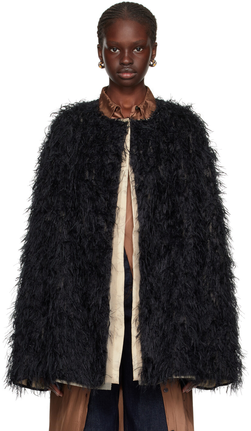 Черно-бежевая двусторонняя куртка из искусственного меха Dries Van Noten, Черный
Черно-бежевая двусторонняя куртка из искусственного меха Dries Van Noten, Черный