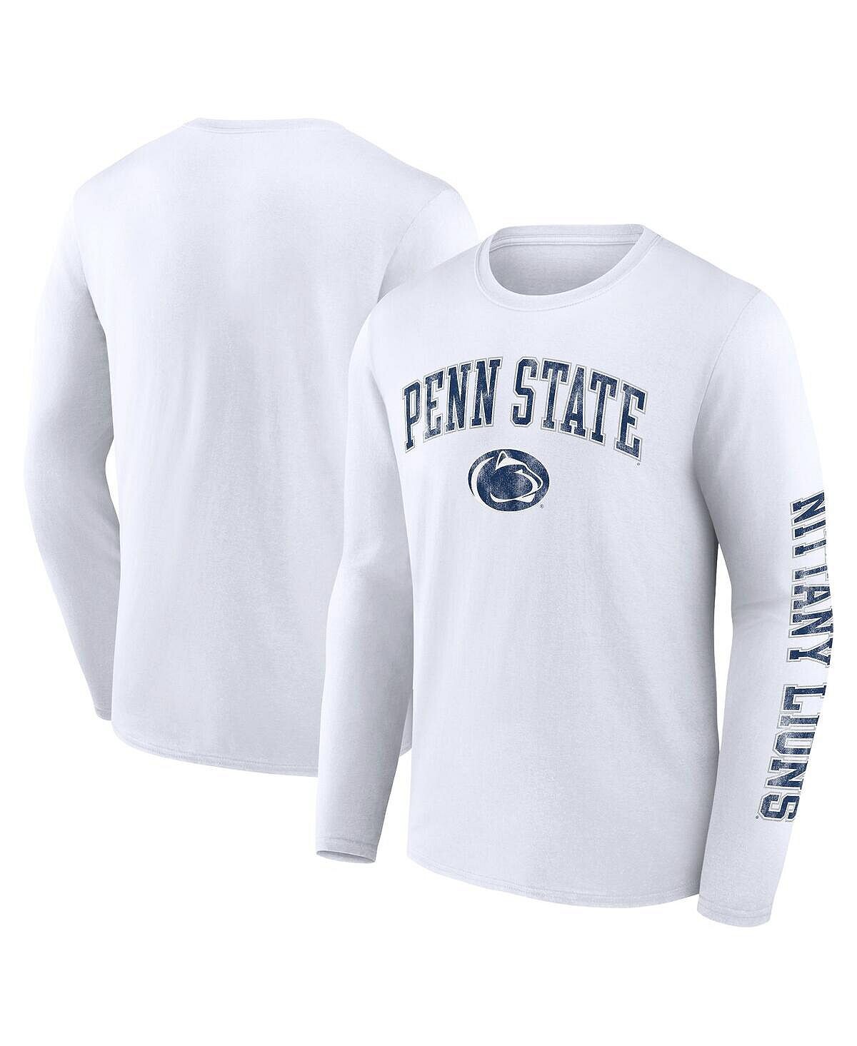 Мужская белая футболка с длинным рукавом и логотипом Penn State Nittany Lions с потертой аркой Fanatics
Мужская белая футболка с длинным рукавом и логотипом Penn State Nittany Lions с потертой аркой Fanatics