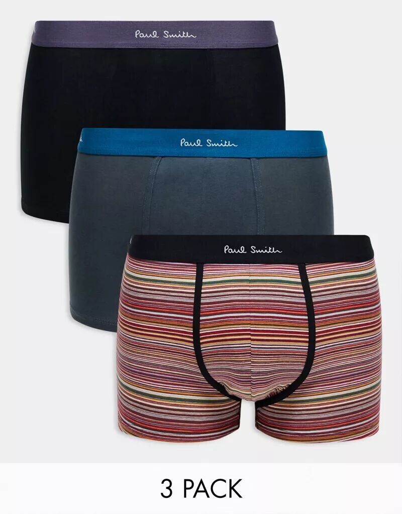 Набор из трех плавок Paul Smith в черно-серую полоску с поясом с логотипом PS Paul Smith
Набор из трех плавок Paul Smith в черно-серую полоску с поясом с логотипом PS Paul Smith
