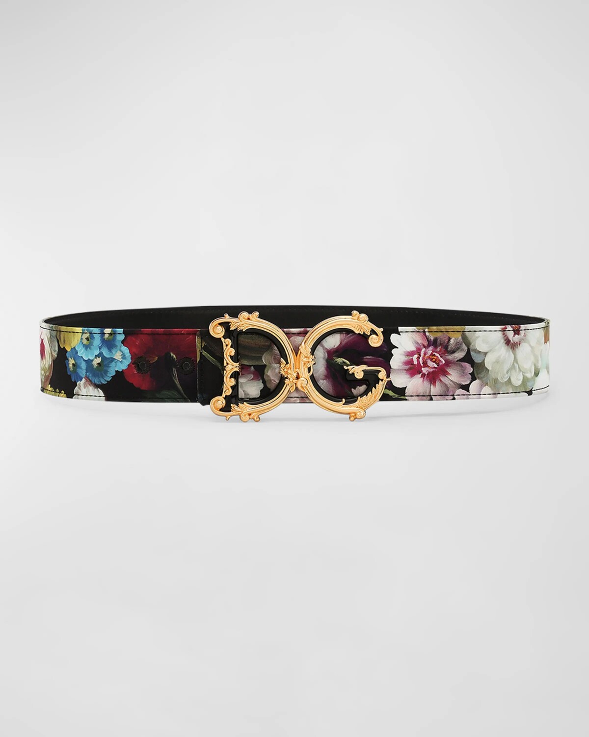 Ремень Charmeuse с цветочным принтом и пряжкой DG в стиле барокко Dolce&Gabbana, цвет Fiore Notturno F Ner
Ремень Charmeuse с цветочным принтом и пряжкой DG в стиле барокко Dolce&Gabbana, цвет Fiore Notturno F Ner