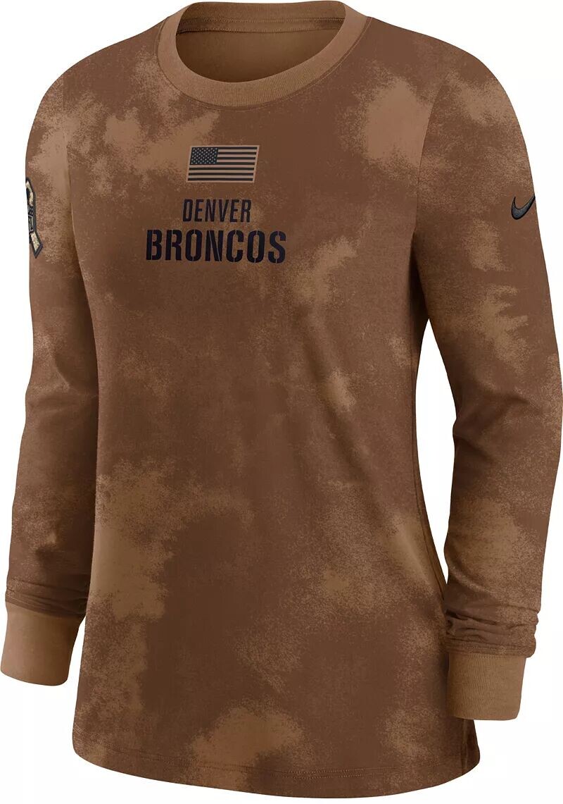 Женская коричневая футболка с длинным рукавом Nike Denver Broncos 2023 Salute to Service
Женская коричневая футболка с длинным рукавом Nike Denver Broncos 2023 Salute to Service
