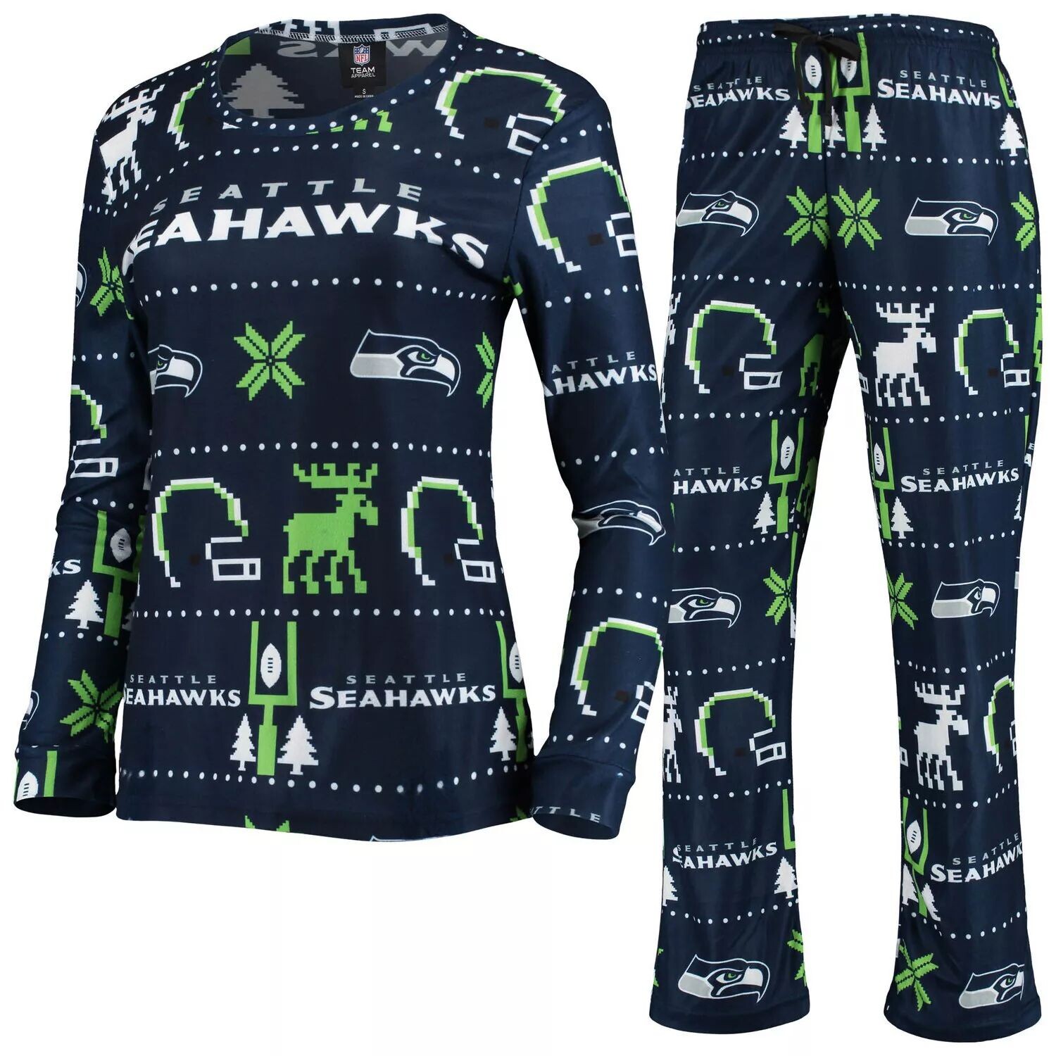 Женский пижамный комплект FOCO College Seattle Seahawks Ugly Пижама темно-синего цвета
Женский пижамный комплект FOCO College Seattle Seahawks Ugly Пижама темно-синего цвета