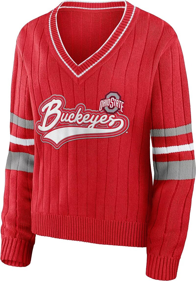Женский свитер Wear By Erin Andrews Scarlet Vintage с v-образным вырезом и штатом Огайо Buckeyes
Женский свитер Wear By Erin Andrews Scarlet Vintage с v-образным вырезом и штатом Огайо Buckeyes