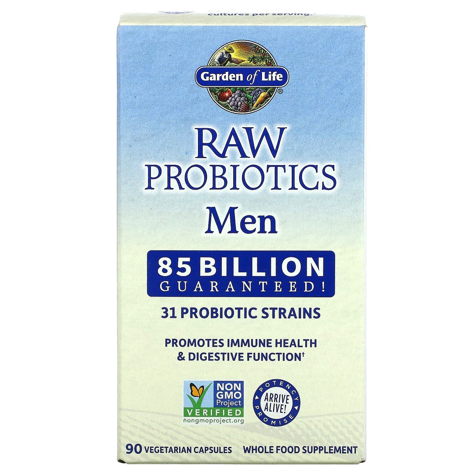 RAW Probiotics, необработанные пробиотики для мужчин, 85 млрд живых культур, 90 вегетарианских капсул, Garden of Life
RAW Probiotics, необработанные пробиотики для мужчин, 85 млрд живых культур, 90 вегетарианских капсул, Garden of Life