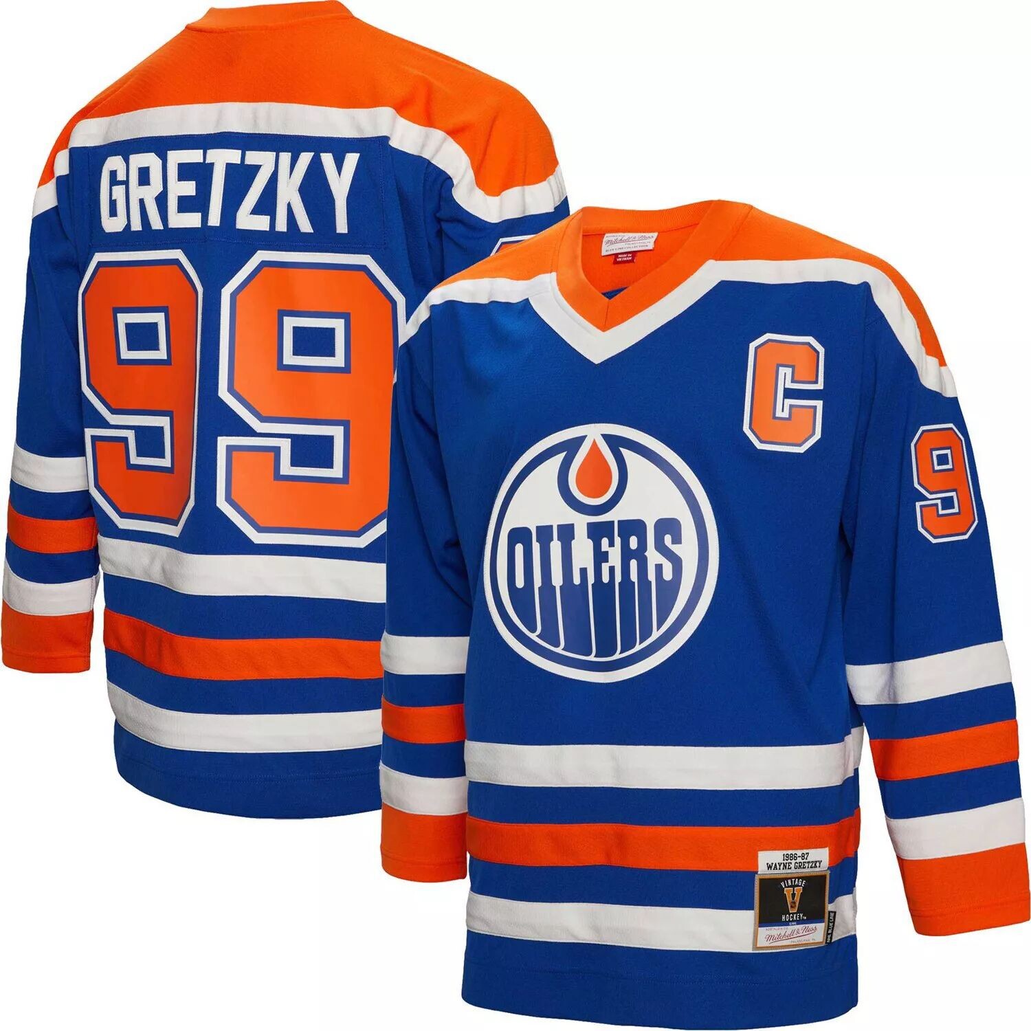 Мужская футболка Mitchell & Ness Wayne Gretzky Royal Edmonton Oilers Big & Tall 1986 года с капитанской нашивкой Blue Line Player
Мужская футболка Mitchell & Ness Wayne Gretzky Royal Edmonton Oilers Big & Tall 1986 года с капитанской нашивкой Blue Line Player