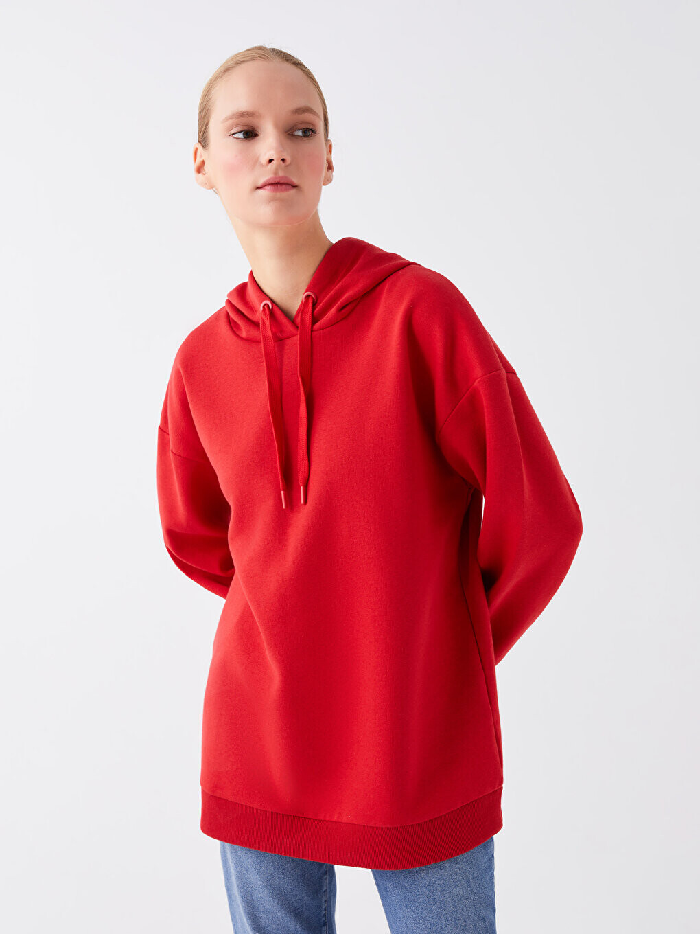 Однотонная женская толстовка с капюшоном и длинными рукавами-туника LCW Modest, красный
Однотонная женская толстовка с капюшоном и длинными рукавами-туника LCW Modest, красный