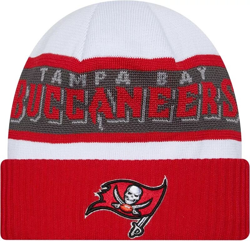 Мужская шапка New Era Tampa Bay Buccaneers 2023, белая шапка из технического трикотажа с боковой линией
Мужская шапка New Era Tampa Bay Buccaneers 2023, белая шапка из технического трикотажа с боковой линией
