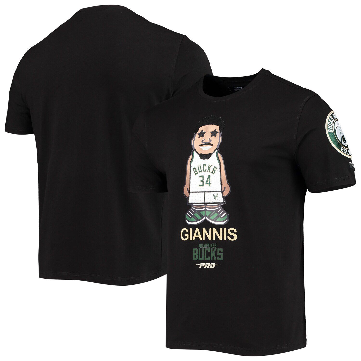 Мужская черная футболка с карикатурой «Милуоки Бакс» Giannis Antetokounmpo Pro Standard, Черный
Мужская черная футболка с карикатурой «Милуоки Бакс» Giannis Antetokounmpo Pro Standard, Черный