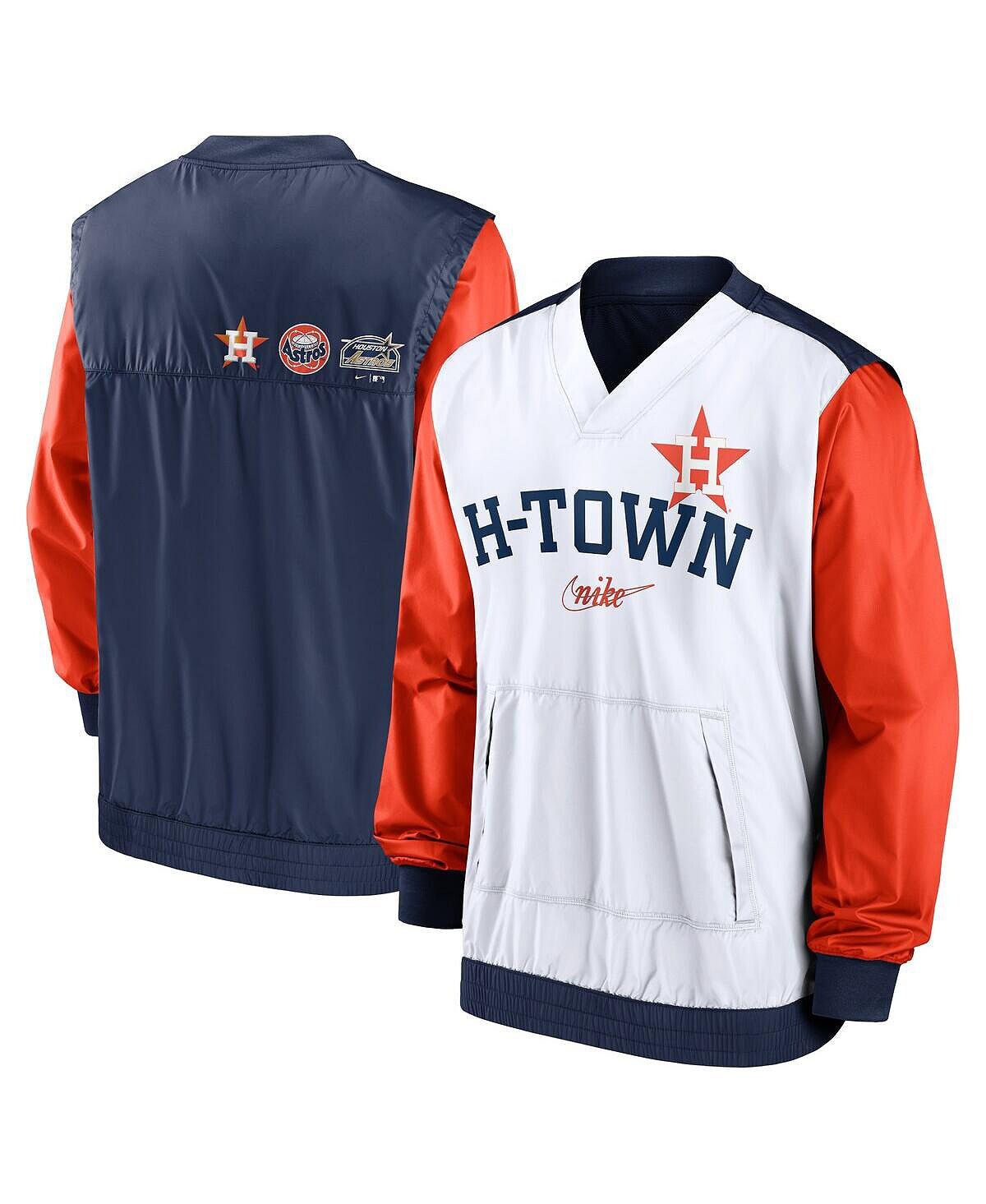 Мужской белый, темно-синий пуловер с v-образным вырезом Houston Astros Rewind Warmup Nike
Мужской белый, темно-синий пуловер с v-образным вырезом Houston Astros Rewind Warmup Nike