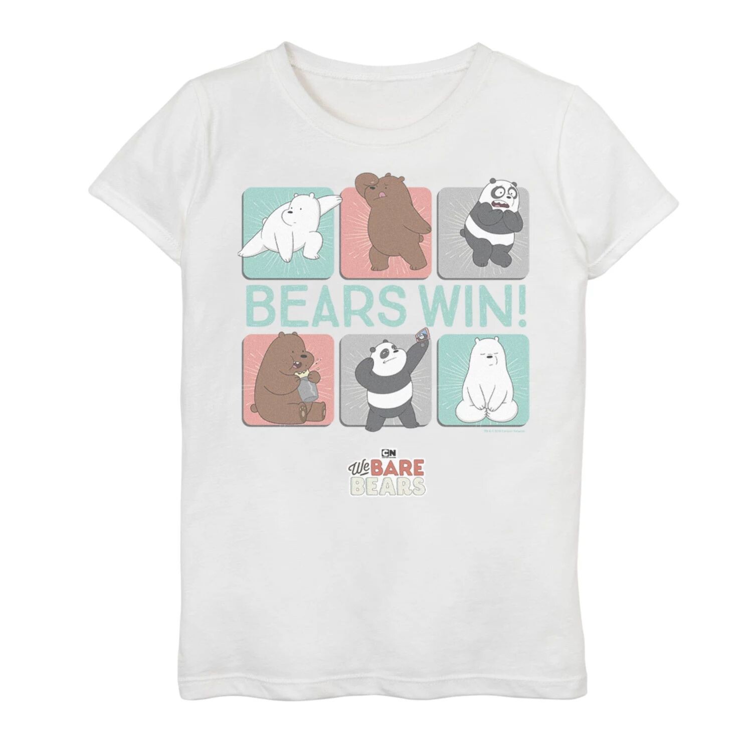 Футболка We Bare Bears Bears Win для девочек 7–16 лет с графическими панелями с персонажами Cartoon Network
Футболка We Bare Bears Bears Win для девочек 7–16 лет с графическими панелями с персонажами Cartoon Network
