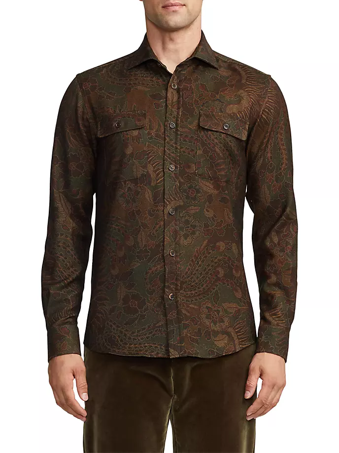 Шерстяная рубашка на пуговицах Matheson с узором пейсли Ralph Lauren Purple Label, мультиколор
Шерстяная рубашка на пуговицах Matheson с узором пейсли Ralph Lauren Purple Label, мультиколор