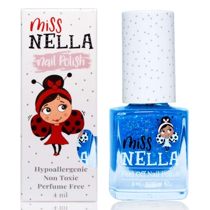 

Специальный синий блестящий лак для ногтей Under The Sea Safe для детей — формула на натуральной водной основе, Miss Nella