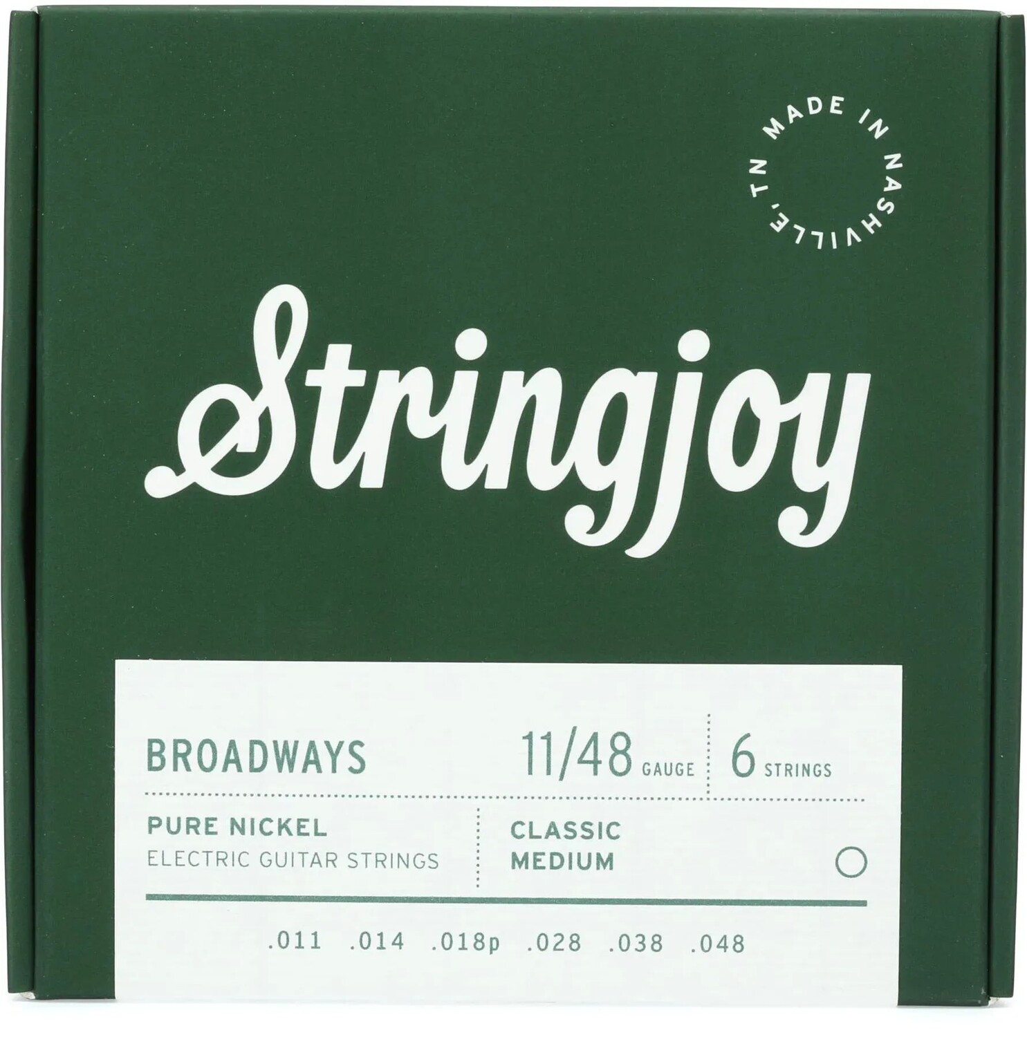 Струны Stringjoy Broadways Classic для электрогитары из чистого никеля — средний калибр (.011–.048)
Струны Stringjoy Broadways Classic для электрогитары из чистого никеля — средний калибр (.011–.048)